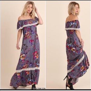 Off the shoulder maxi dress NWT